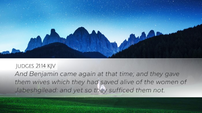 Judges 21:14 Bible Commentary