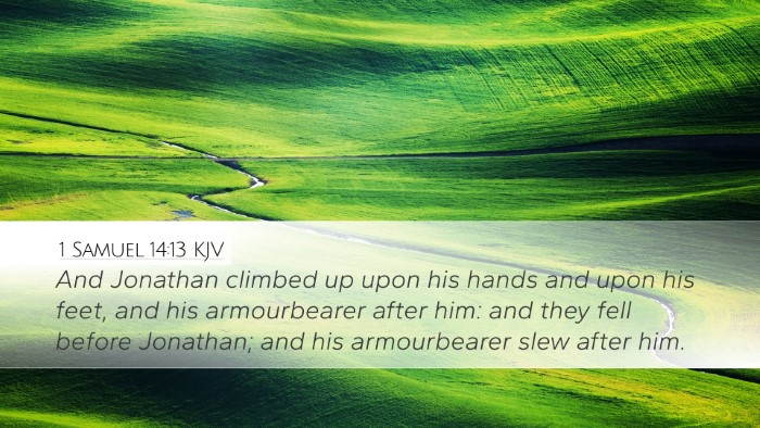1 Samuel 14:13 Bible Commentary