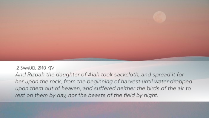 2 Samuel 21:10 Bible Commentary
