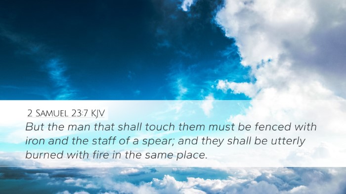 2 Samuel 23:7 Bible Commentary