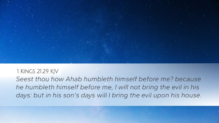 1 Kings 21:29 Bible Commentary