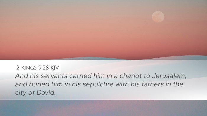 2 Kings 9:28 Bible Commentary