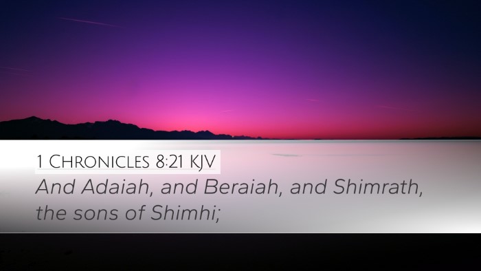 1 Chronicles 8:21 Bible Commentary