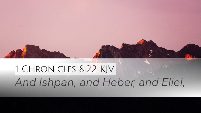 1 Chronicles 8:22 Bible Commentary