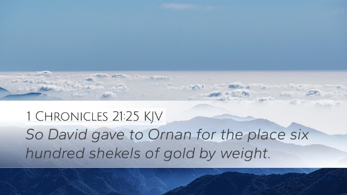 1 Chronicles 21:25 Bible Commentary