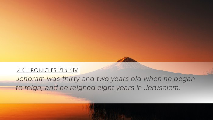 2 Chronicles 21:5 Bible Commentary