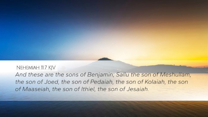 Nehemiah 11:7 Bible Commentary