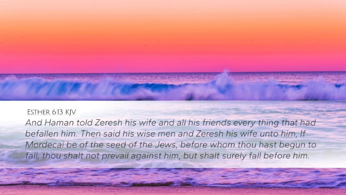 Esther 6:13 Bible Commentary