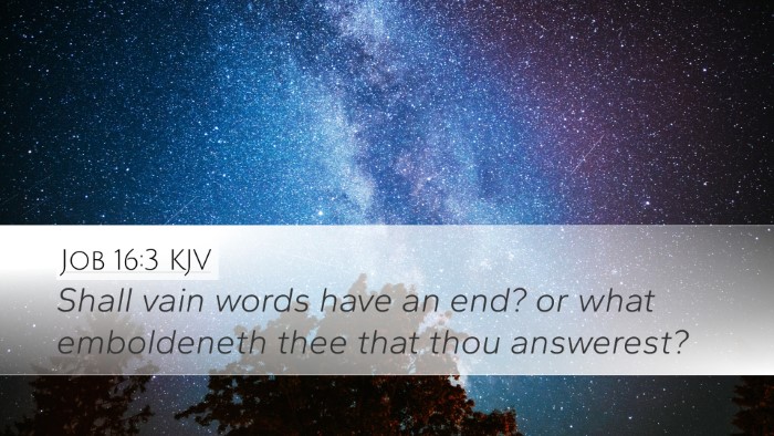 Job 16:3 Bible Commentary