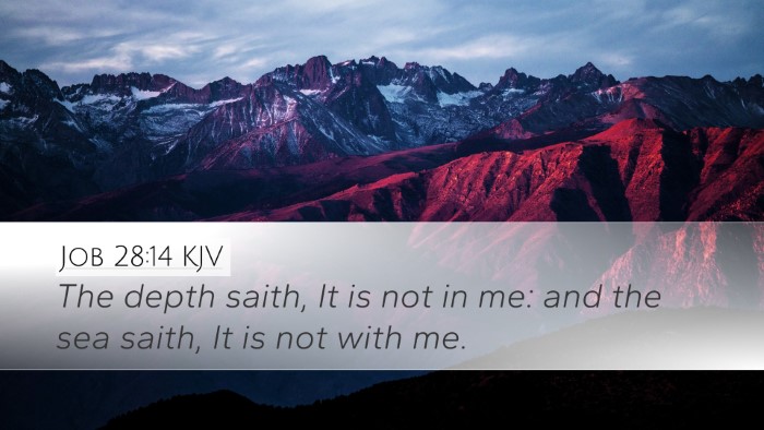 Job 28:14 Bible Commentary