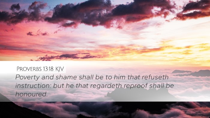 Proverbs 13:18 Bible Commentary