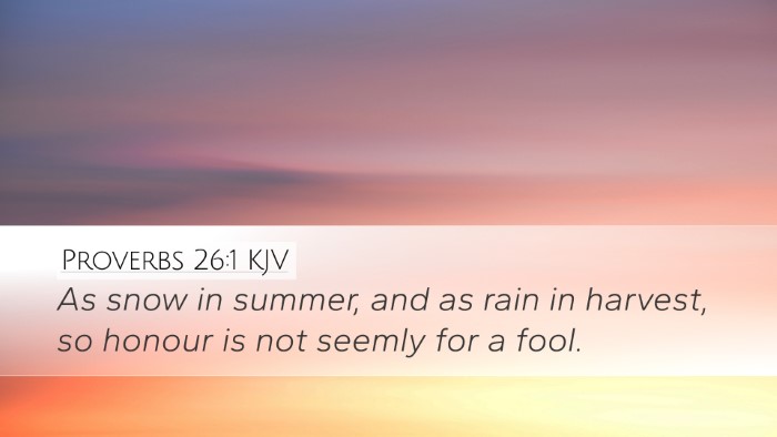Proverbs 26:1 Bible Commentary