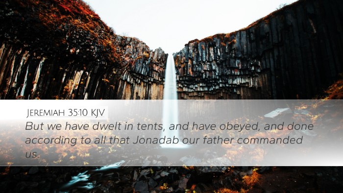 Jeremiah 35:10 Bible Commentary