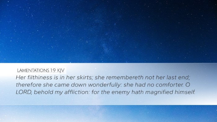 Lamentations 1:9 Bible Commentary