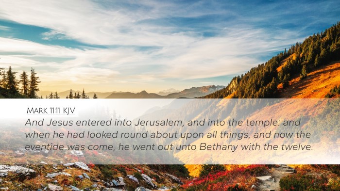Mark 11:11 Bible Commentary