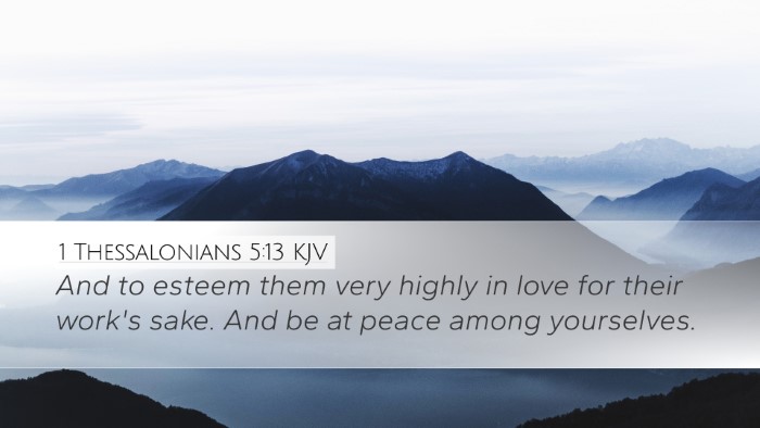 1 Thessalonians 5:13 Bible Commentary